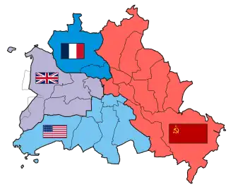 The four sectors and exclaves of Berlin