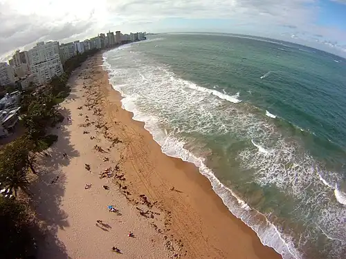 Aerial view of Ocean Park Beach in Parque district, 2011