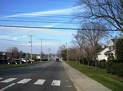 Looking north on Bingham Avenue (CR 8A) towards the Oceanic Bridge