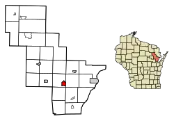 Location of Oconto Falls in Oconto County, Wisconsin