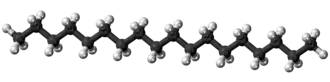 Ball-and-stick model of the octadecane molecule