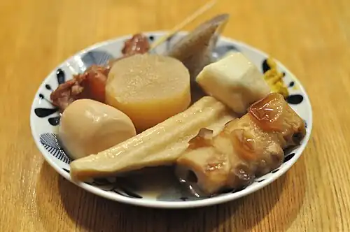 Typical oden ingredients
