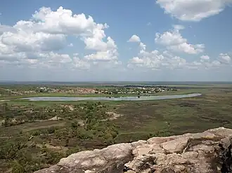 A view of Gunbalanya from nearby Injalak Hill