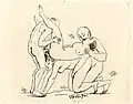 Engraving from Dominique Vivant Denon's Oeuvre Priapique. 1793