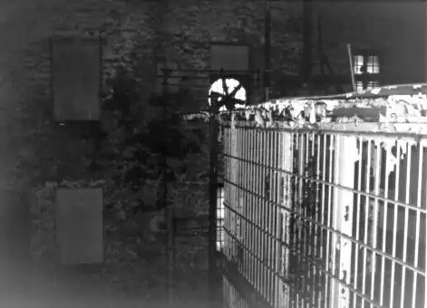A cell block in the abandoned prison, shortly before demolition