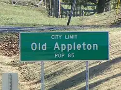 Old Appleton, road sign