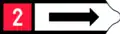Direction sign on through roads for local purposes (1937–1960s)