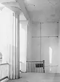 Staircase from balcony to ground level.