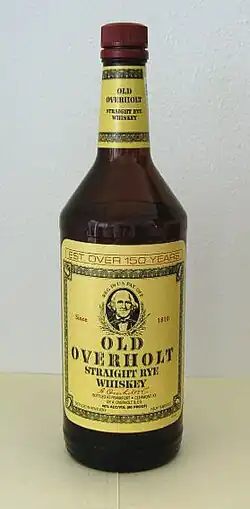 Old Overholt Rye Whiskey bottle