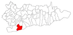 Location of Oltenița within Călărași County
