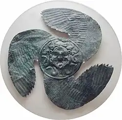Fig. 12. Winged gorgoneion; bronze shield device from Olympia, Archaeological Museum B 110 (first half of the sixth century BC)[84]