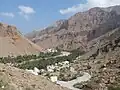 Village in Wadi Tiwi with date palm groves