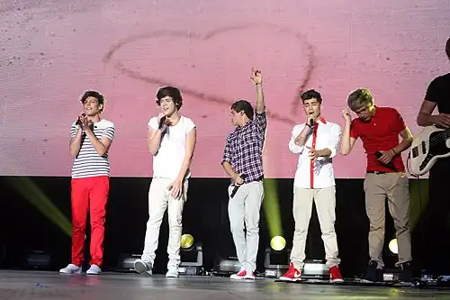 Image 86The British boy band One Direction in their Up All Night Tour, 2012 (from 2010s in music)