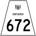 Highway 672 marker