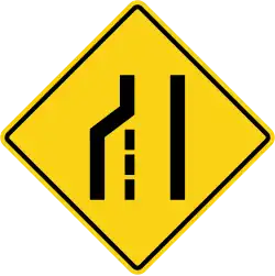 WA-33L Left lane ends