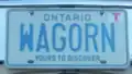 This personalised rear plate bears a temporary licence plate sticker. Temporary registration allows a "fit" and insured vehicle to be driven for ten days pending completion of the requirements for a regular registration.