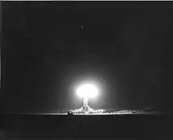 The fireball from the shot