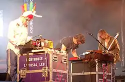Op:l Bastards performing at Flow Festival 2007. (L–R) Vilunki 3000, Timo Kaukolampi, and Tuomo Puranen.