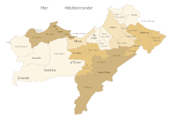 Administrative map of Oran province