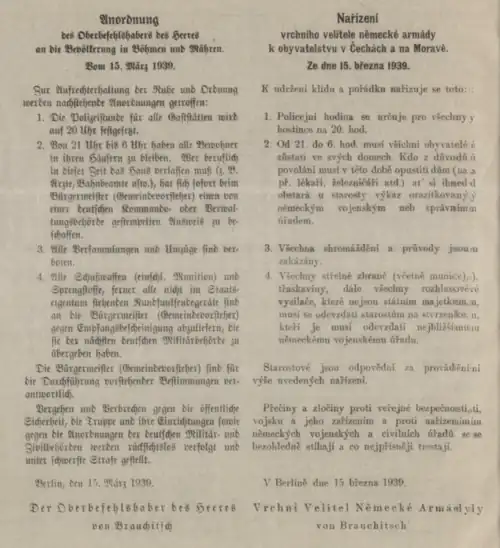 Nazi occupation order to surrender firearms