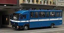 A Mercedes-Benz LK police bus used by the Zurich City Police Department in Switzerland.