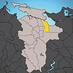 Location of Oriente shown in yellow