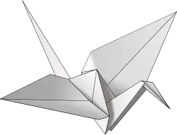 Origami paper crane as a peace symbol