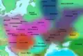 Archaeological cultures and tribes in Eastern Europe around 700