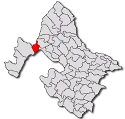 Location in Mehedinți County