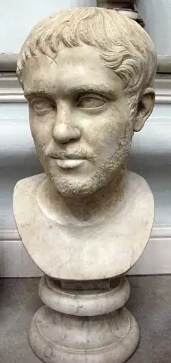 White marble bust