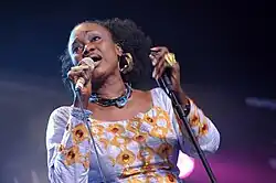 Sangaré performing at the Cambridge Folk Festival in 2009