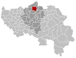 Location of Oupeye in Liège province
