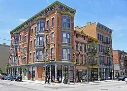 Series of Italianate tenements in Over-The-Rhine, Cincinnati, Ohio.