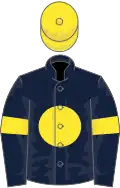 Dark blue, yellow disc, armlets and cap