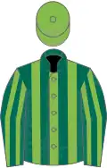 Dark green and light green stripes, light green cap