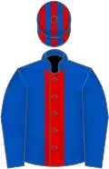 ROYAL BLUE, red panel, striped cap