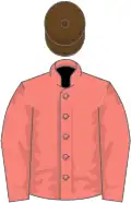 Coral, dark brown cap