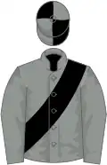 Grey, black sash, black and grey quartered cap