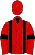 Red, black braces and armlets