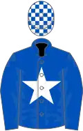 Royal blue, white star, Royal Blue sleeves, check cap