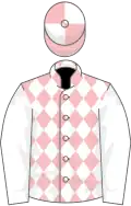 Pink, white diamonds and slvs, qtd cap
