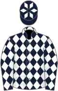 Dark blue and white diamonds