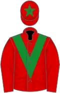 Red, Green V, Red sleeves, Red cap and Green star