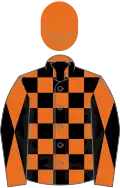 Orange and black check, diabolo on sleeves