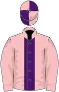 Pink, purple stripe, quartered cap