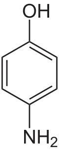 Skeletal formula of 4-aminophenol