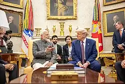 Indian Prime Minister Narendra Modi holds talks with Trump at the White House.