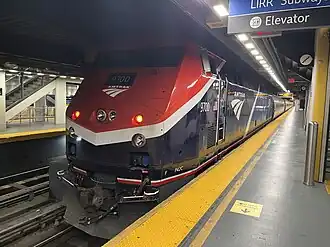 Amtrak P42C 9700 (ex-P42DC 184) stopped at New York Penn Station (New York City)