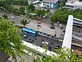 The station viewed from above the Pusat Grosir Cililitan mall