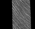 Lineated plains in Lakshmi Region.Two sets of parallel lineations are seen intersecting almost at right angles